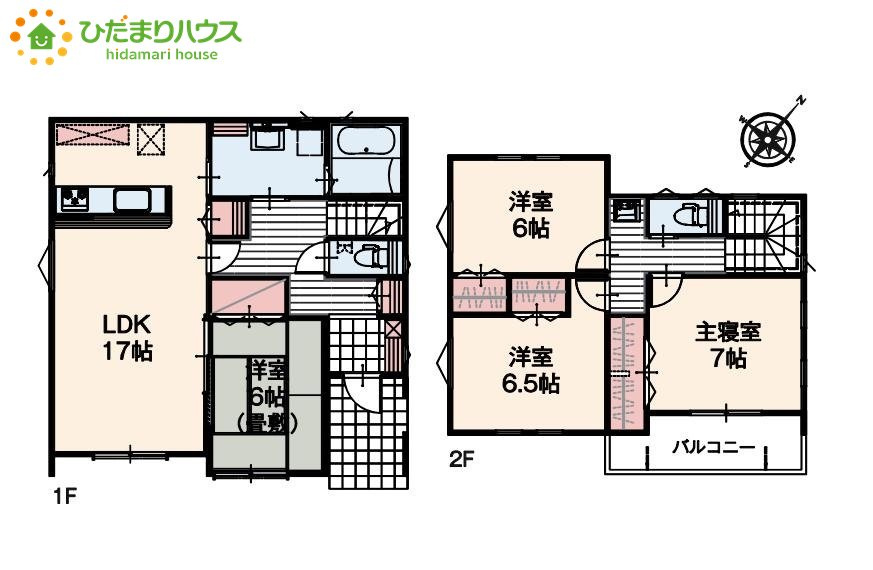 熊谷市石原　中古一戸建て　いろどりアイタウン　01の間取り|ファミリー向きの4LDK設計！
全居室6帖以上のゆとりのある間取り設計。
