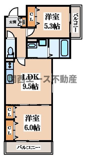 【間取り】 | ピレーネ北条Ⅰ