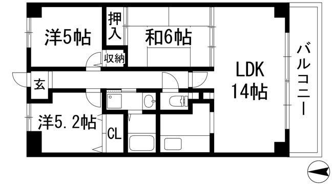 【間取り】 | ラルジュ宝塚