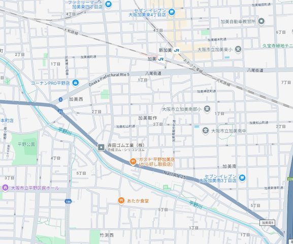 大阪市平野区加美鞍作　新築一戸建ての地図