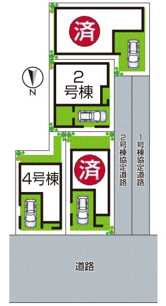 大阪市平野区加美鞍作　新築一戸建ての区画図|全４区画