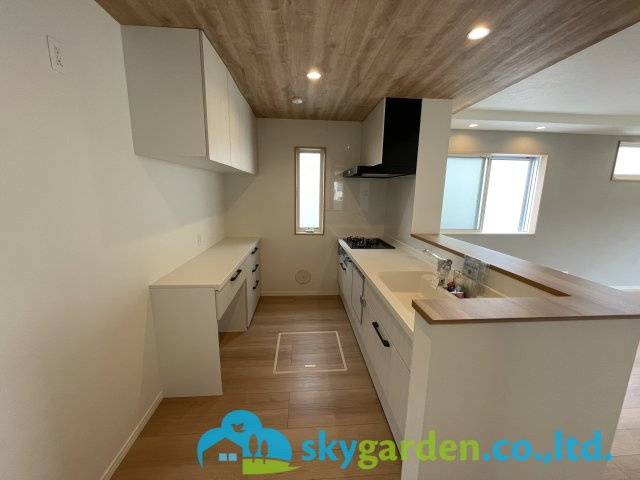 鎌倉市稲村ガ崎5丁目　新築戸建　全1棟1号棟のキッチン|お料理しやすいキッチンです