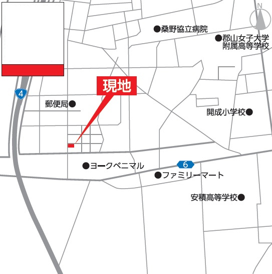 郡山市台新一丁目　GRAFARE　全2棟の地図