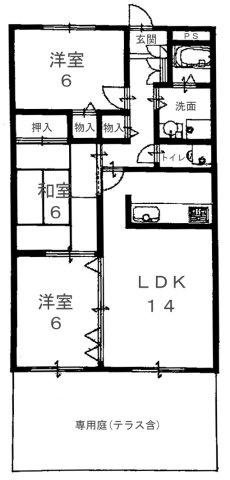 【間取り】 | サンルシエル山科西野 | 専有面積65.85㎡