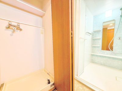 【洗面所】 | サージュ白楽 | ◆ご家族の1日が始まり、1日が終わりを締めくくる洗面空間。洗濯機置き場は扉で隠せるので生活感を見せず十分なスペースを確保した設計となっております。