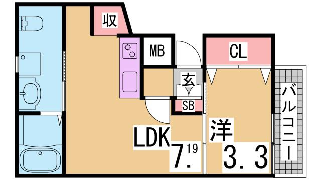 神戸市須磨区須磨浦通５丁目のアパートの間取り