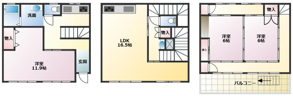 広小路貸家の間取り