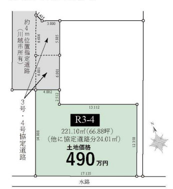 徒歩圏内にスーパーマーケットの土地図|66.88坪