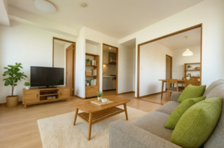 【居間・リビング】 | ※家具・小物類はイメージです。物件には含まれません。