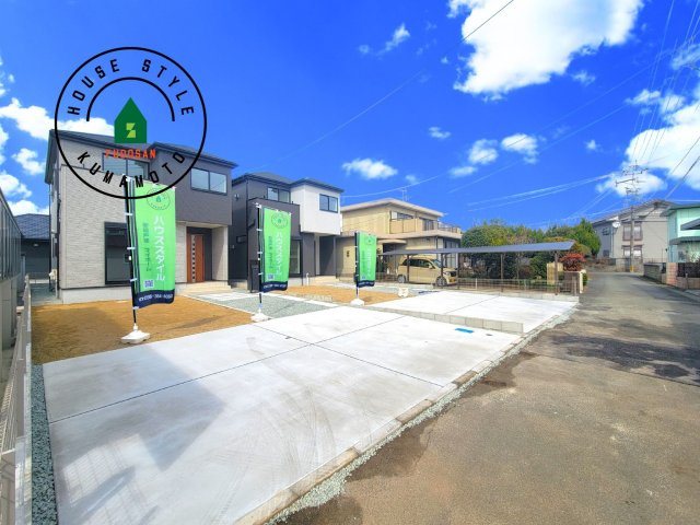 熊本市北区麻生田4丁目第1-2棟（1号棟）の前面道路含む現地写真|見学の時間などお気軽にお問い合わせ下さい。