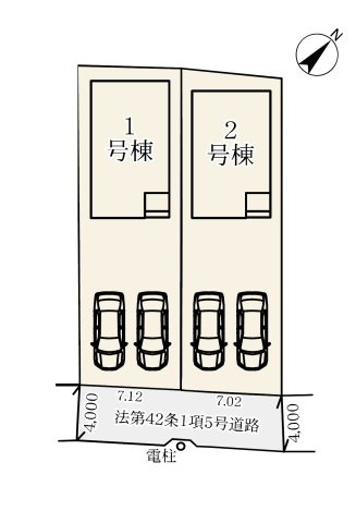 熊本市北区麻生田4丁目第1-2棟（1号棟）の区画図|配置図（1号棟）