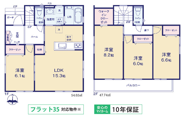 さいたま市北区日進町2丁目　新築一戸建て　エヴァーフォレストⅡ　01の間取り|さいたま市北区日進町2丁目　新築一戸建て　エヴァーフォレストⅡ　01　、4LDK、土地面積153.42m2、建物面積102.36m2