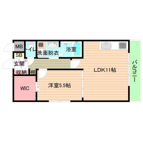 大阪市城東区新喜多１丁目の賃貸マンションの間取り