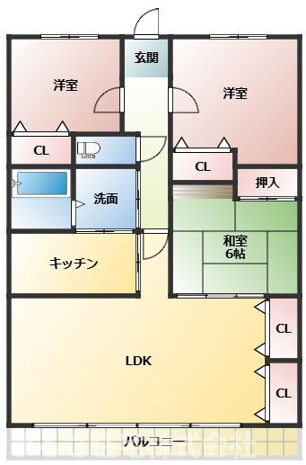 プレッソ城ヶ崎壱番館の間取り