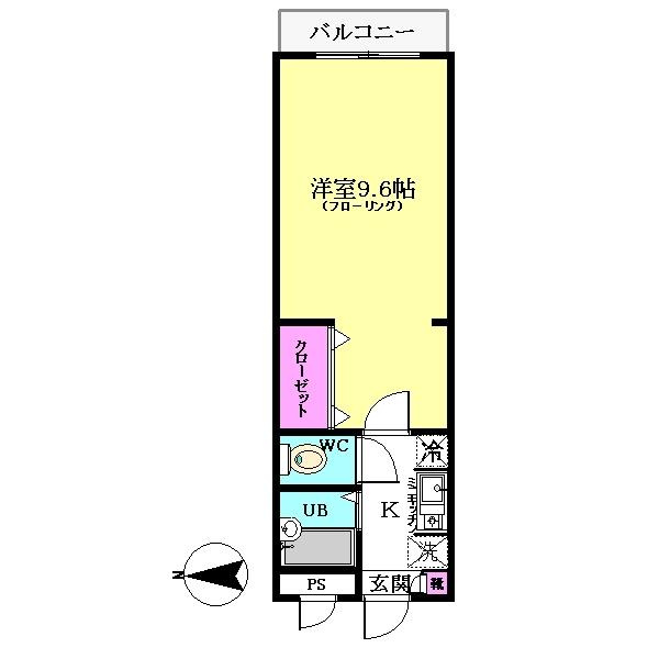 バス・トイレ別仕様の１K