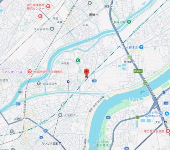 アルテール摂津の地図