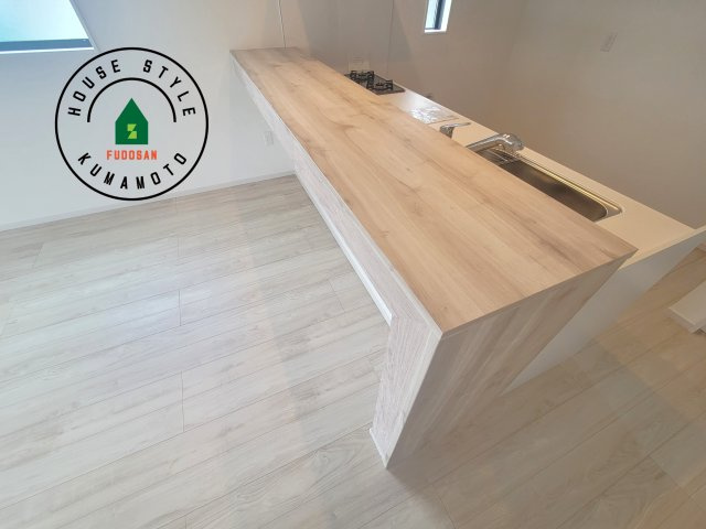 菊池郡大津町第3-2棟（1号棟）　のダイニング|キッチンから立ち込める香りが今日の料理を期待させます。