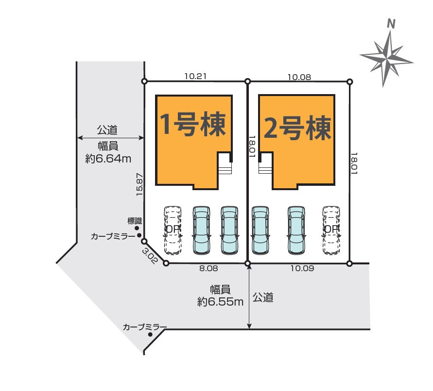 菊池郡大津町第3-2棟（1号棟）　の区画図|配置図（1号棟）