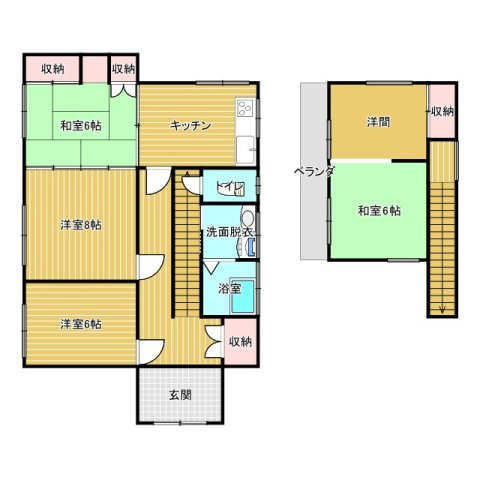 鉾田市野友中古戸建の間取り
