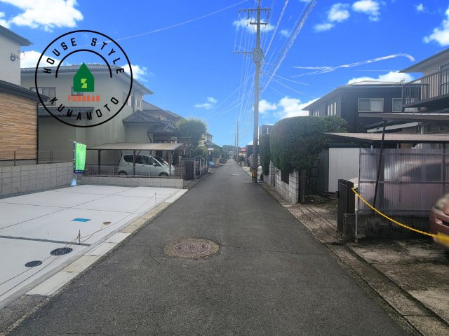 菊池郡大津町第4-1棟（1号棟）　の前面道路含む現地写真|前面道路です。