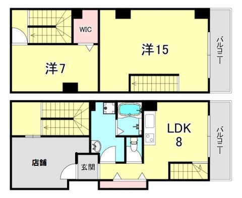 新神戸フラッツの間取り