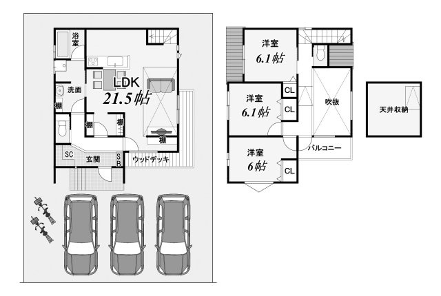 【間取り】 | 大原野西竹の里町一丁目　新築一戸建