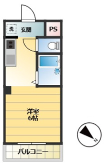 【間取り】 | ＳＡＴＯビル御船 | １Ｋ