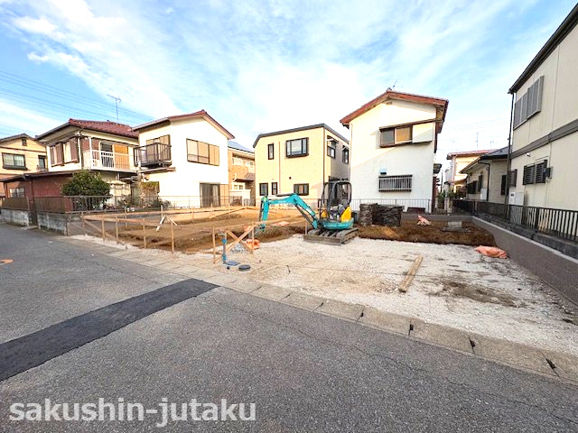 長作台２丁目　新築戸建の前面道路含む現地写真|長作台２丁目　土地50坪・建物33坪　長期優良住宅　令和７年３月下旬完成予定　４LDK＋２WIC