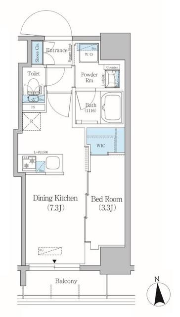 Urbanex上野元浅草の間取り|1DK 27.35㎡　南向き