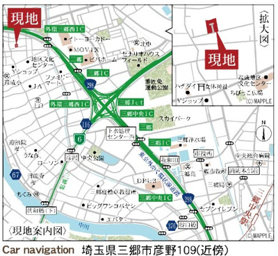 【地図】 | 三郷市彦野第3全7棟 1号棟