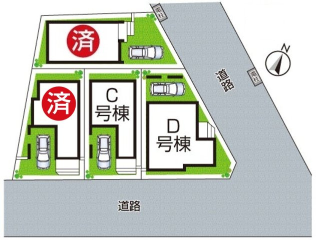 高槻市昭和台町　新築一戸建ての区画図|全４区画
