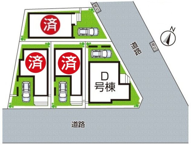 高槻市昭和台町　新築一戸建ての区画図|全４区画