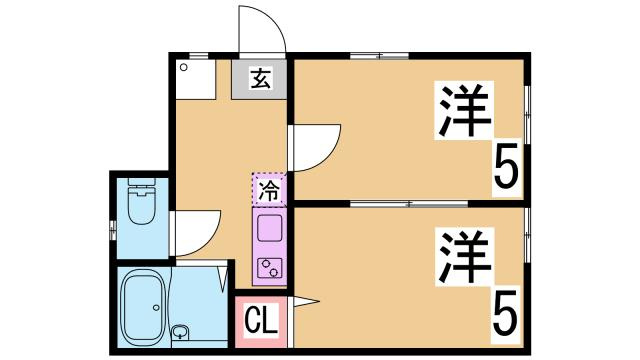 神戸市長田区戸崎通２丁目のアパートの間取り