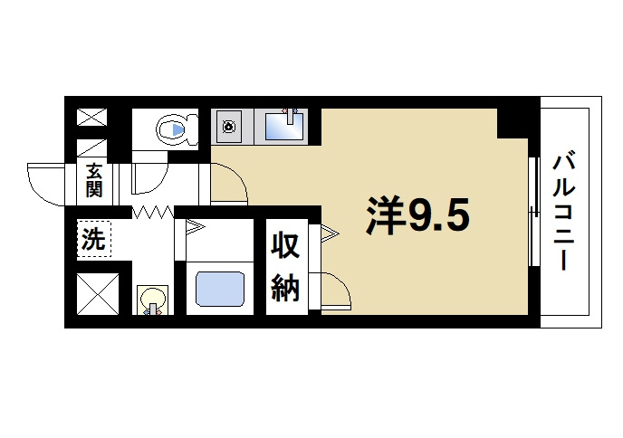 アルヴァローレ三条の間取り|学生さんにも人気のセキリティ面も嬉しいお部屋です。