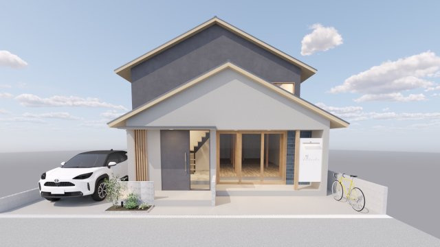 大津市皇子が丘２丁目の店舗事務所の外観パース