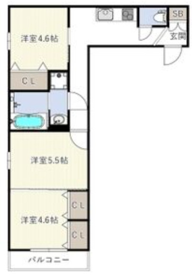 【間取り】 | ルクレール大蓮Ⅱ