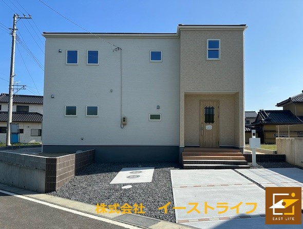 【新築戸建】　いわき市久之浜町1期の外観|2号棟の外観です。随時ご案内できます！お気軽にご連絡ください！（担当：梶田）