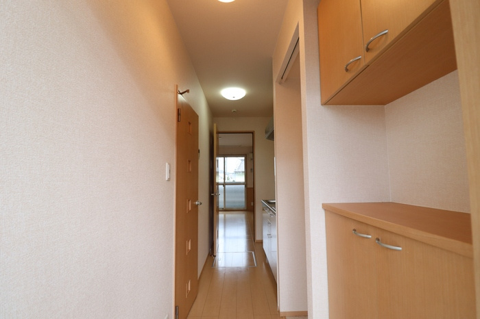 熊本市南区御幸笛田２丁目のアパートの玄関