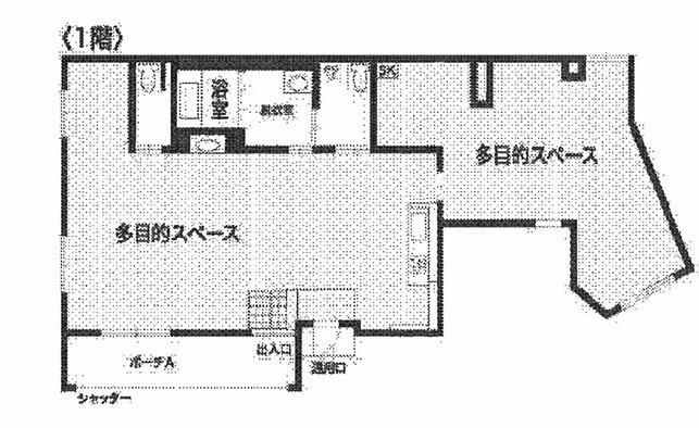 大津市湖城が丘の店舗一部の間取り