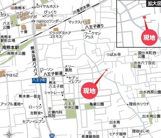 リナージュ／中央区出水23-1期／１号棟の地図