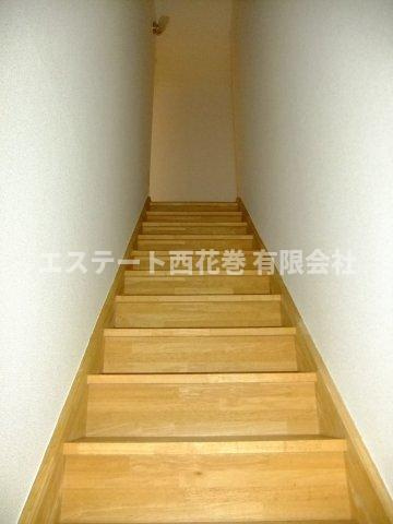 パームハイツ高田A棟の玄関|室内階段