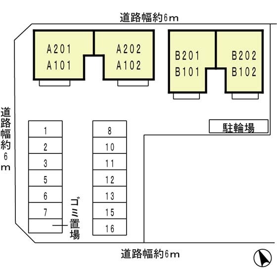 グランメール州見台　Ｂ棟の駐車場