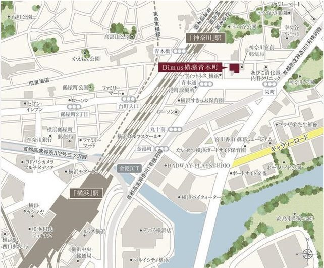 ディームス横濱青木町の地図