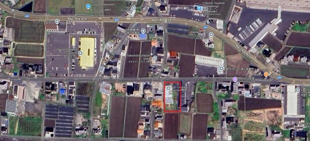 津山市押入　売地　485坪の地図