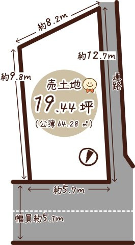 上植野町中福知　建築条件無土地の土地図|国道171号線が近く、周辺施設充実！
北側が高校につき開放的な立地です♪