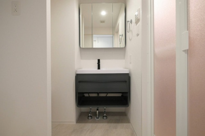 【独立洗面台】 | セレニテ難波ミラク壱番館 | 独立洗面台、小物を置くことができて便利です