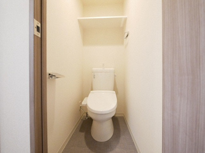 【トイレ】 | プレサンス谷町九丁目駅前 | 落ち着いた色調のトイレです