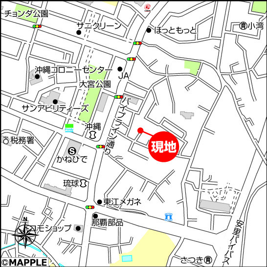 ハートフルタウン浦添市宮城Ⅱ　全1棟の地図