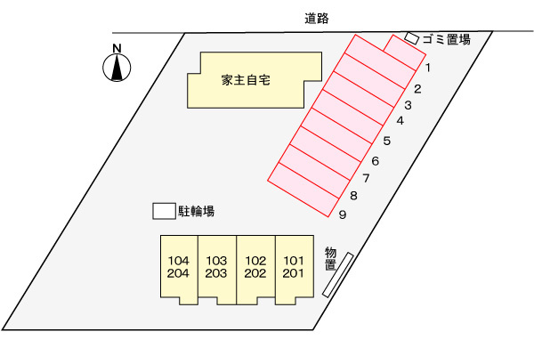 アンソレイエの駐車場|駐車場