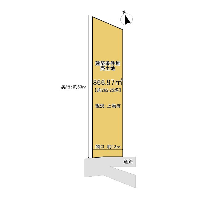 【価格改定】京都市伏見区淀生津町の土地図|間口：約13ｍの建築条件無売土地です！